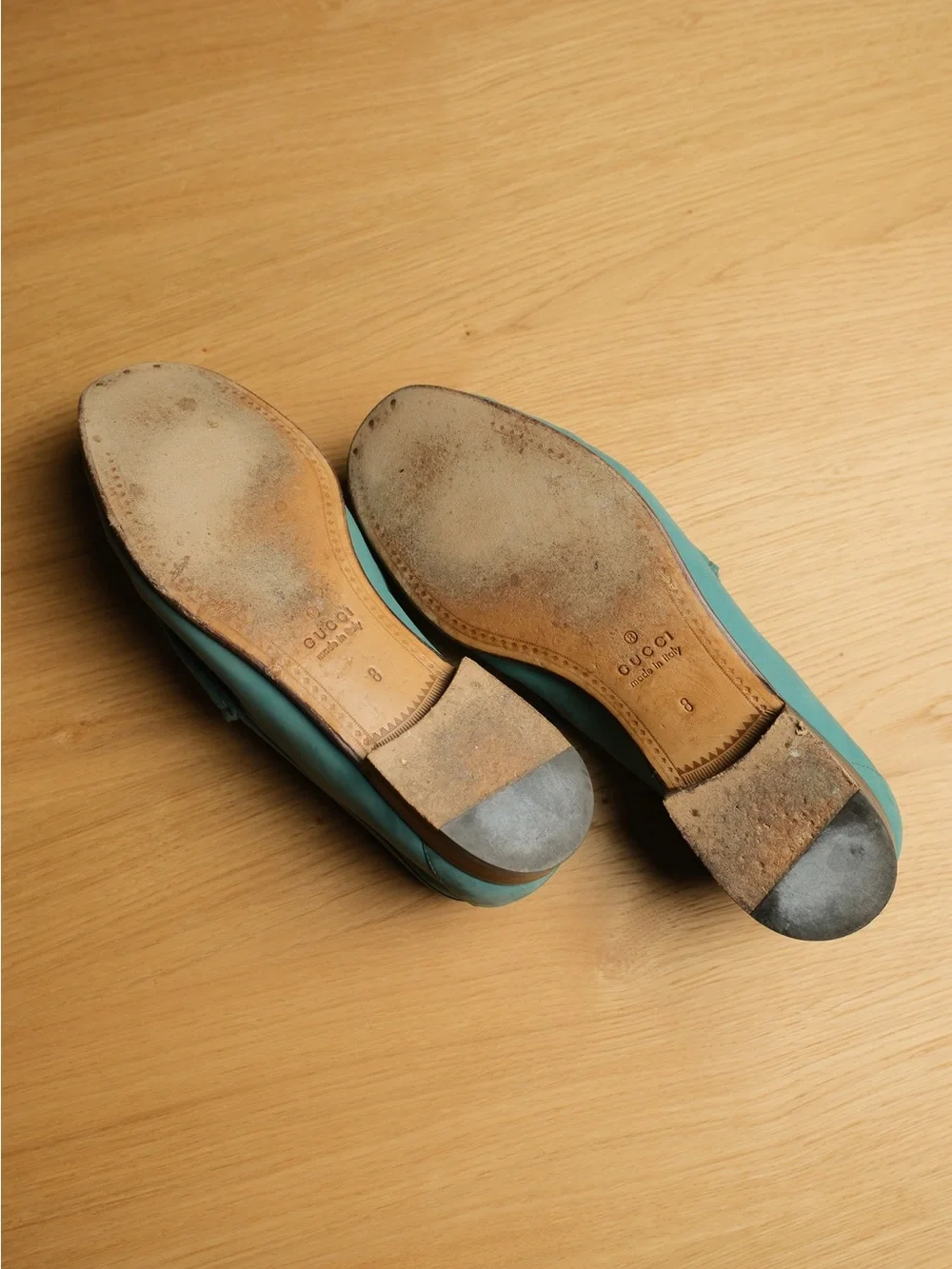 Rare Gucci 1953 Horsebit Loafers Teal Leather Size 8 With Box